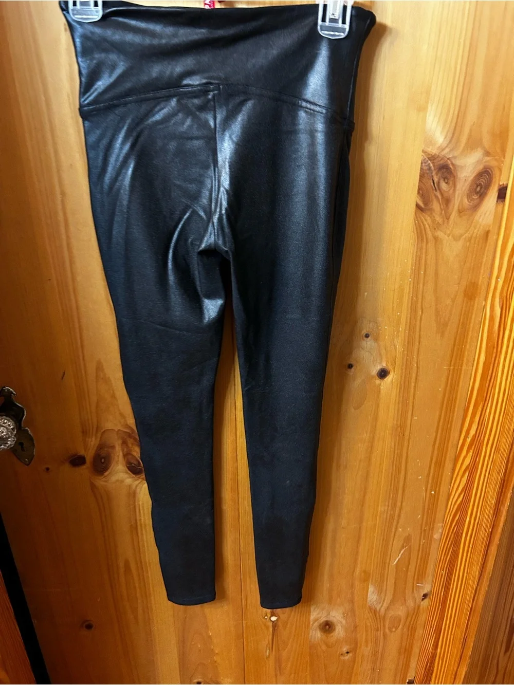 SPANX Faux Leather High-Rise Leggings in Black